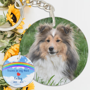 Pet Dog Rainbow Bridge Memorial Keychain