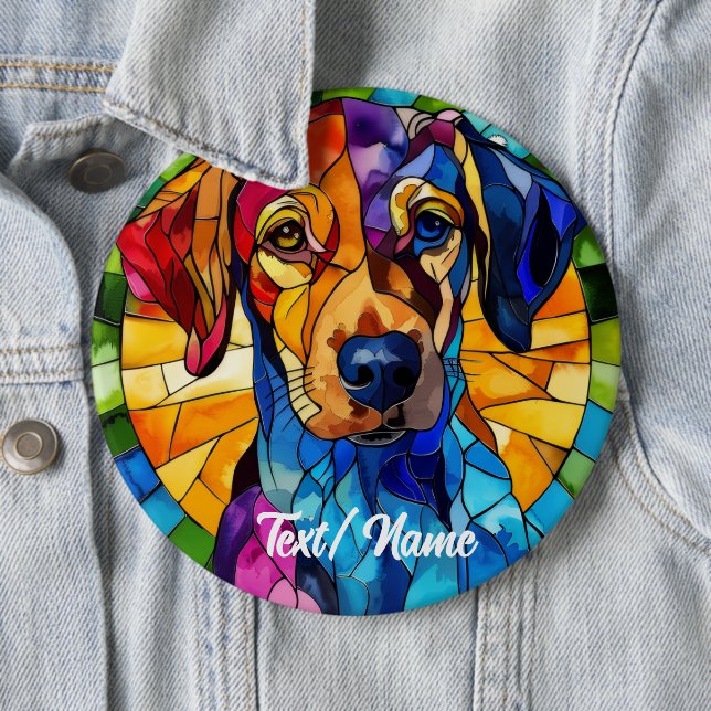 Pet Dog Stain Glass Design Pin  (In Situ)