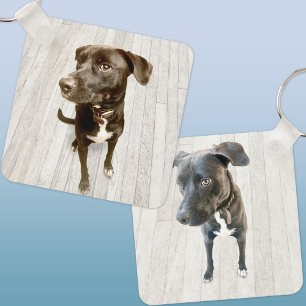 Pet Dog Two Photo Keychain
