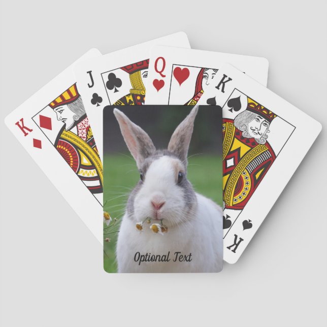 Pet Dutch Bunny Rabbit with Flowers Playing Cards (Back)