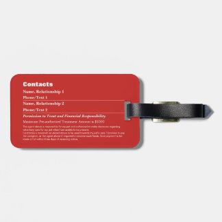 Pet Emergency Information Card v6 Luggage Tag