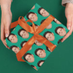 Pet Face Photo Emerald Green Gift Wrapping Paper<br><div class="desc">Simple template gift wrapping paper with an emerald green green background. Upload a tightly cropped png of any object with the background removed, and left transparent (many phone applications available, even better now with AI background removing apps) and you can be wrapping gifts in the recipient's face, your cat, or...</div>