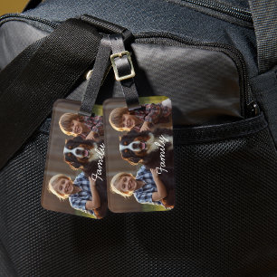 Pet Family Photo Bernese White Personalize Luggage Tag