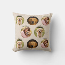 Pet Family Photos Mother's Day Throw Pillow Beige