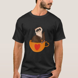 Pet Ferret Cute Ferret And Coffee Ferret Pet T-Shirt