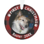 Pet FIRST CHRISTMAS 2 Photo Rouge & Noir Plaid