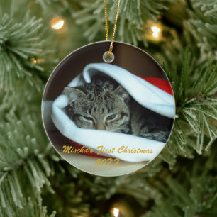 Pet First Christmas Ceramic Ornament