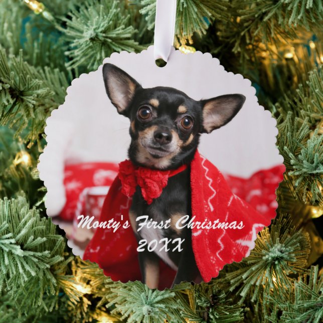 Pet First Christmas Ornament Card (Insitu (Tree))