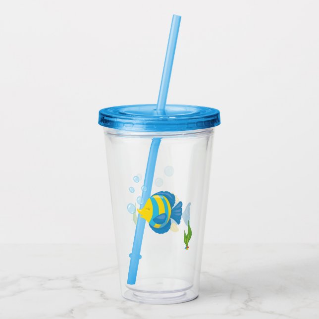 Pet Fish Bowl Aquarium Acrylic Tumbler (Back)