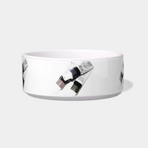 Pet Food or Water Bowl with Paint Tubes