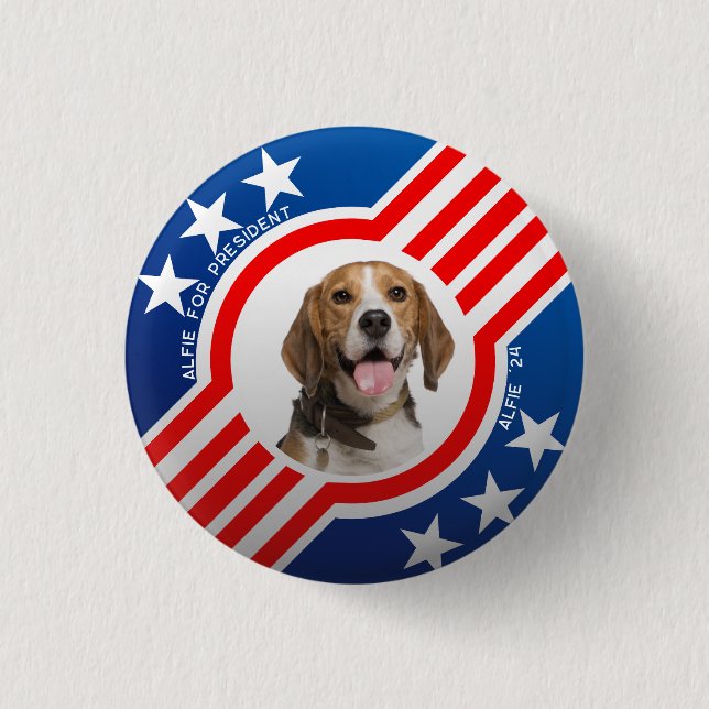 Pet for President Photo Elections Personalized 1 Inch Round Button (Front)