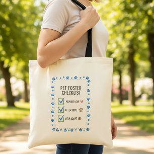 Pet Foster Checklist Inspirational Tote Bag
