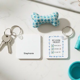 Pet Foster Checklist Keychain