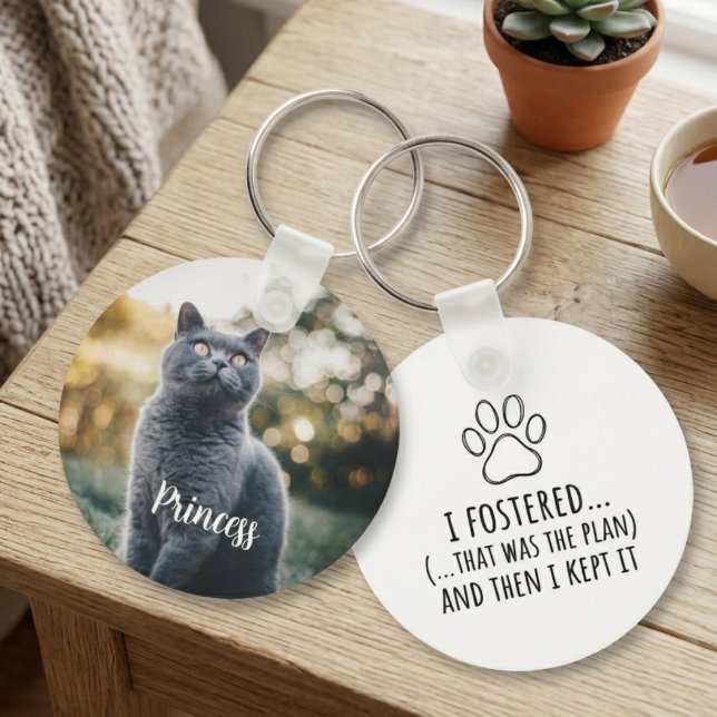 Pet Foster Failure Paw Print Keychain (Check out this custom keychain for a pet parent celebrating a foster win!)