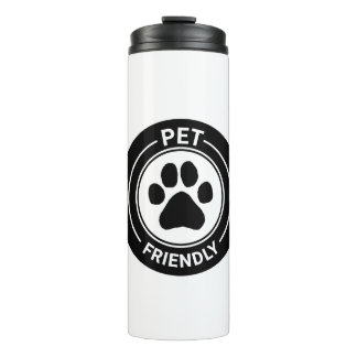 Pet Friendly Bestie Westie Drawn Paw - Black Thermal Tumbler