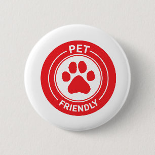 Pet Friendly Bestie Westie Drawn Paw - Red 2 Inch Round Button