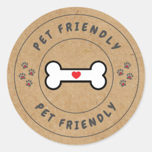 Pet Friendly Kraft Label with bone