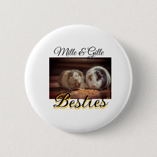 Pet friends besties add name pet photo animal love 2 inch round button