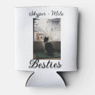 Pet friends besties add name pet photo animal love can cooler