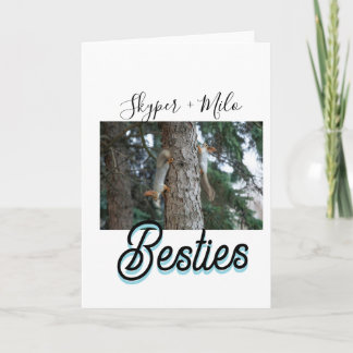 Pet friends besties add name pet photo animal love card