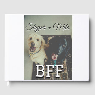 Pet friends besties add name pet photo animal love guest book