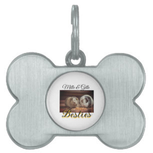 Pet friends besties add name pet photo animal love ID tag