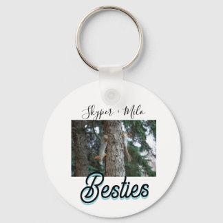 Pet friends besties add name pet photo animal love keychain