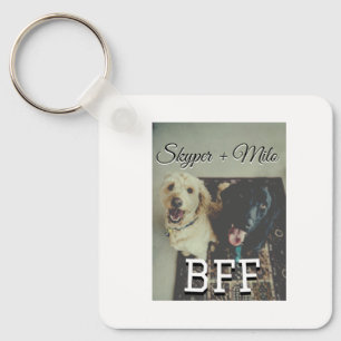 Pet friends besties add name pet photo animal love keychain