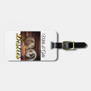 Pet friends besties add name pet photo animal love luggage tag