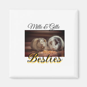 Pet friends besties add name pet photo animal love magnet