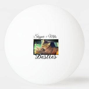 Pet friends besties add name pet photo animal love ping pong ball