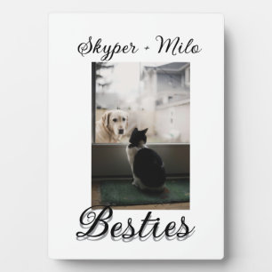 Pet friends besties add name pet photo animal love plaque