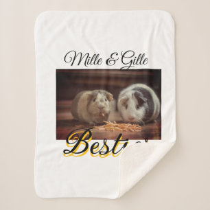 Pet friends besties add name pet photo animal love sherpa blanket