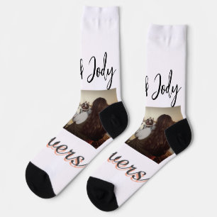 Pet friends besties add name pet photo animal love socks