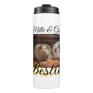 Pet friends besties add name pet photo animal love thermal tumbler