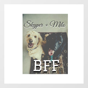 Pet friends besties add name pet photo animal love window cling