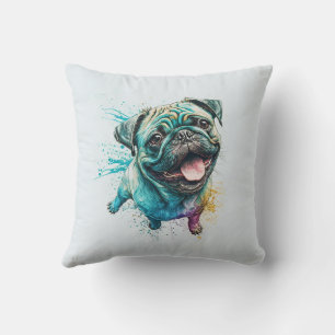 Pet Friends Dog Dad Cat Mom Gift BFF Besties Photo Throw Pillow