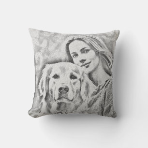 Pet Friends Dog Mom Gift BFF Besties Photo Throw Pillow