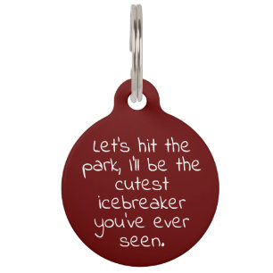 Pet Funny Humour, Name, Phone, Quote Deep Red Tag