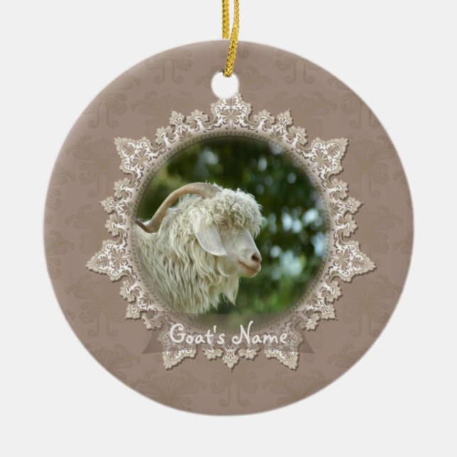 Pet Goat Memorial Vintage Lace Ornament (Front)
