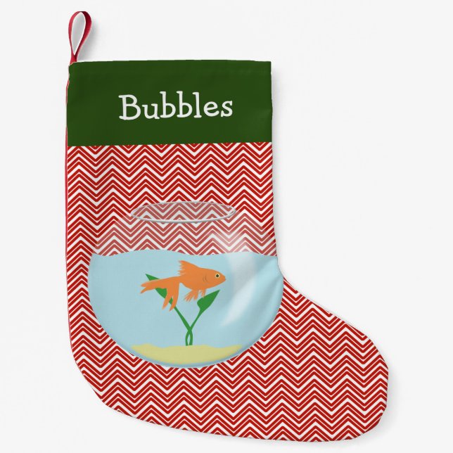 Pet Goldfish Personalized Small Christmas Stocking (Front)
