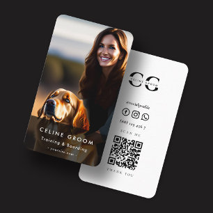Pet Groom and Care Dog Expert Veterinarian Qr Business Card