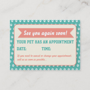Pet Groomer Appointment Card - Personalizable