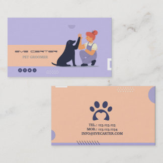 Pet Groomer / Carte professionnelle de soins à la 