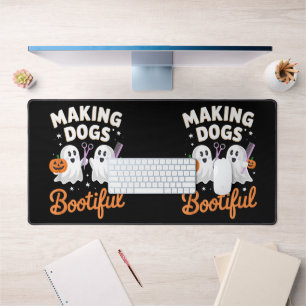 Pet Groomer Funny Halloween Making Dogs Bootiful Desk Mat