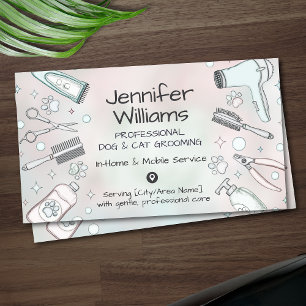 Pet Groomer  In-Home & Mobile Dog & Cat Grooming B Business Card
