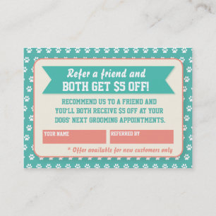 Pet Groomer Referral Card - Personalizable