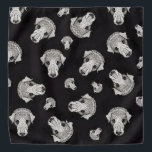 Pet Groomer Walker Promotional Bandana<br><div class="desc">A bold artistic black and white pet groomer services promotional bandana for your clients and employees with a bold artistic design that will be sure to catch their attention. For the well rounded groomer, walker, daycare and all around pet services specialist, featuring an iconic vintage dog portrait woodcut art print....</div>