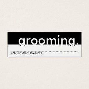 pet grooming. (appointment card)