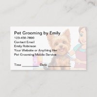 Pet Grooming Appointment Cards Design Template